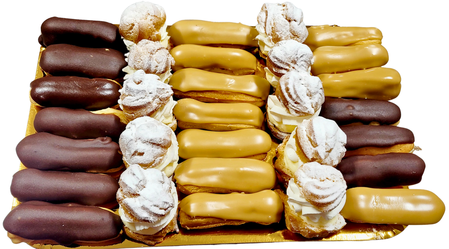 Platou Minieclere Ciocolata + Ness+ Minichox a la Creme