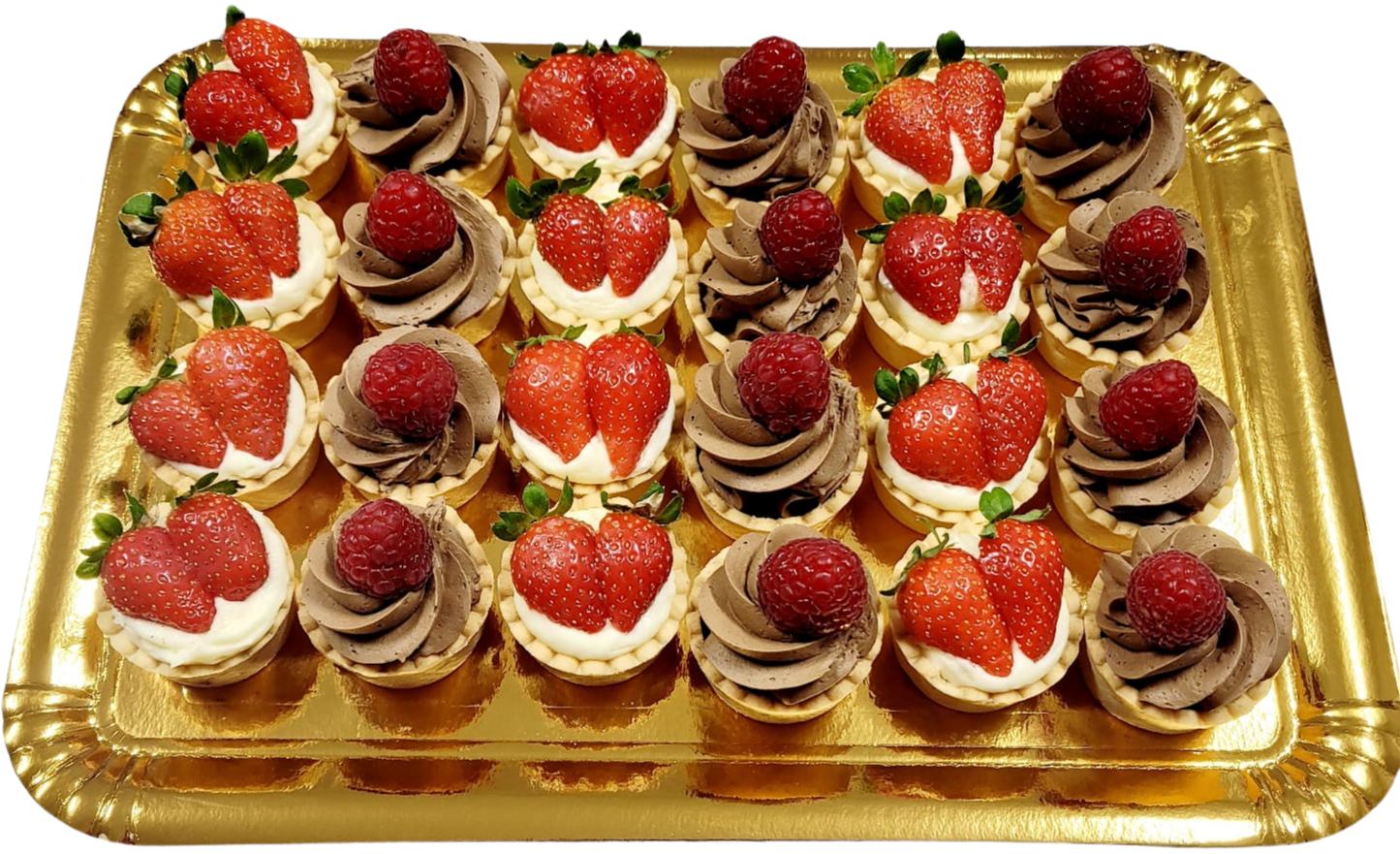 Platou Minitarte fructe+Minitarte ciocolata